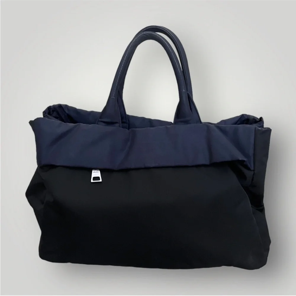 Auth Prada Tessuto Nylon Canapa Bag Large